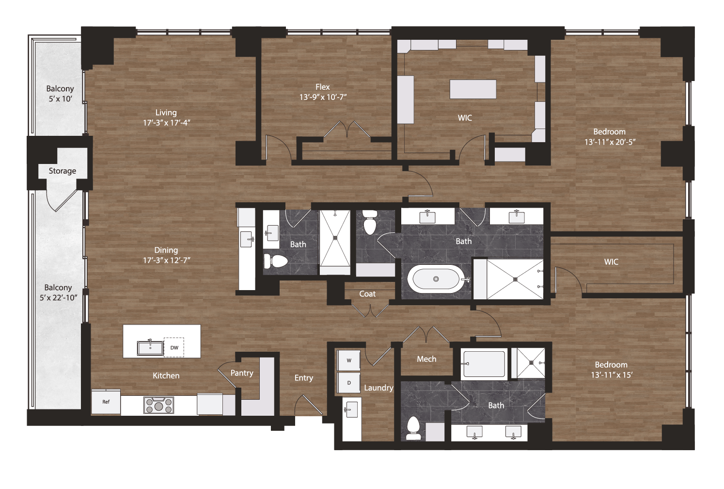 Floor plan layout diagram for PH4